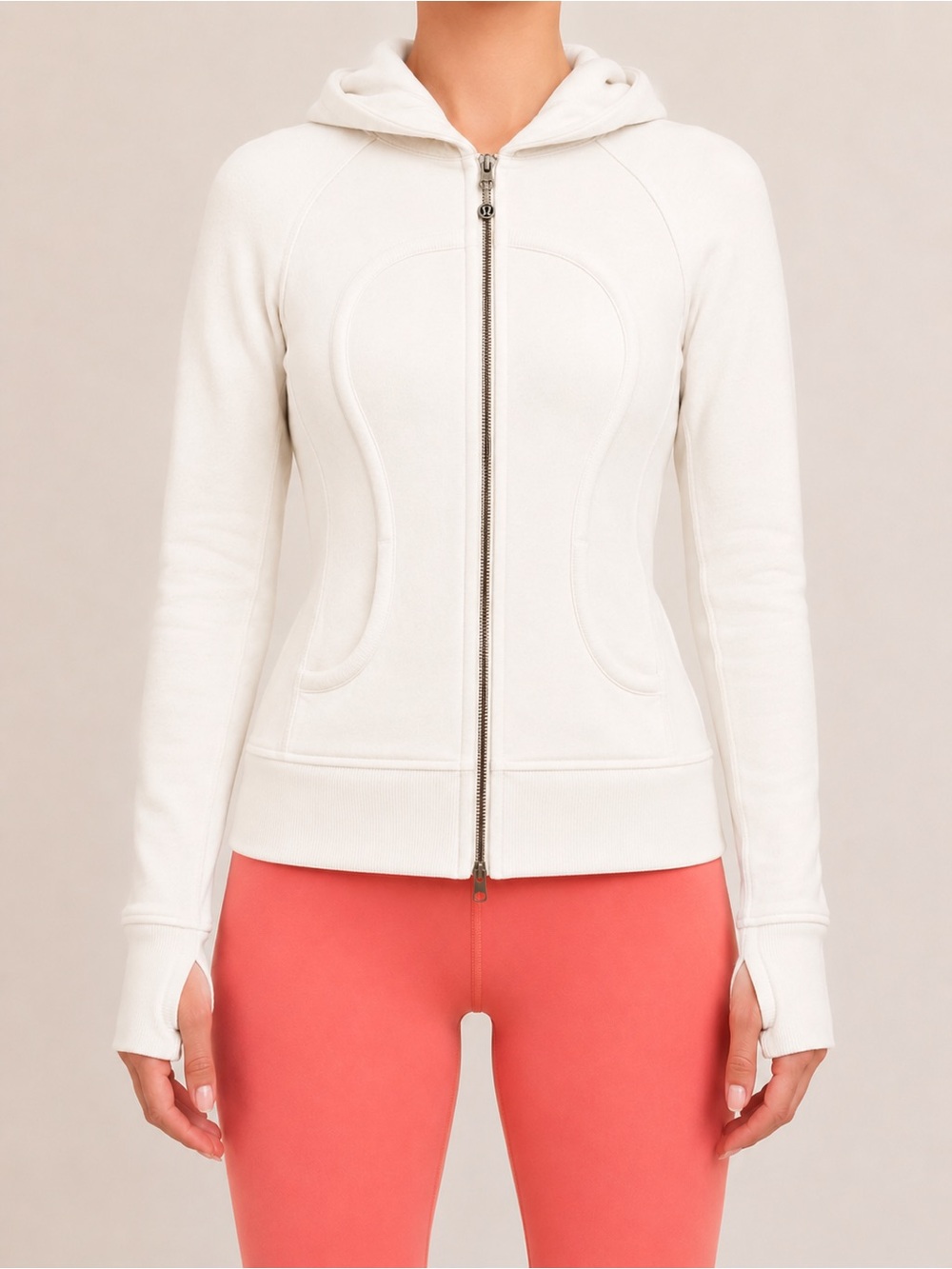 Lululemon Scuba Full Zip Hoodie Sz 6 White Opal GUC